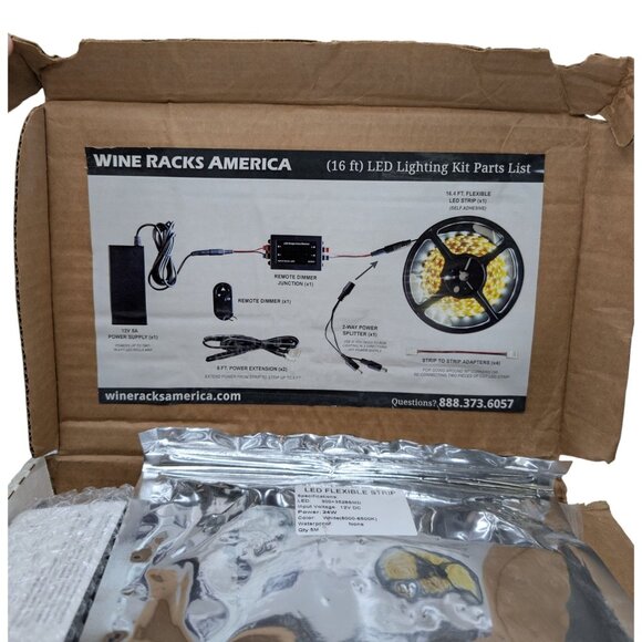 Flexible LED Strip Lighting Kit 16 ft Self Adhesive White 24W Wine Racks America - Picture 5 of 10